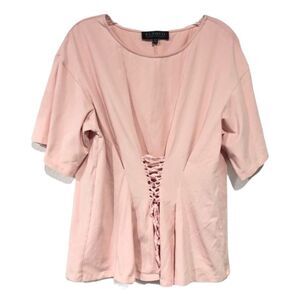 ELOQUII Pink Short Sleeve Top Shirt